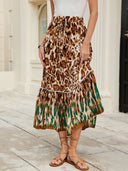 Animal Print Maxi Skirt with Chic Ruffles