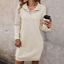 Chic Women's Sweat Dress with Modern Button Accents