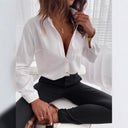 Striped Long Sleeve Blouse with Stylish Button Placket