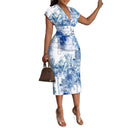 Chic Women's Sleeveless Denim Dress with Deep V-Neck
