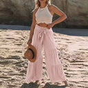 Chic Wide Pants with Tie Belt for Women