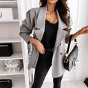 Chic Oversized Blazer for Women with Pocket Accents