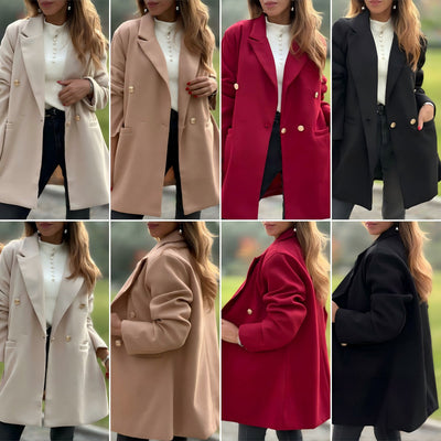 Chic Oversized Blazer with Double-Breasted Design