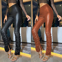 Women's Ruffled High-Waisted Slim-Fit Leggings
