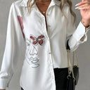 Unique Graphic Print Women's Artistic Blouse