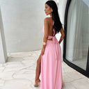 Chic Halter Dress with Sleek Design
