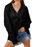 Chic Oversized Glimmering Blouse for Women