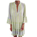 Graphic Pattern Women's Wrap Dress with Statement Sleeves