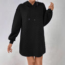 Textured Women's Hooded Dress for Everyday Style