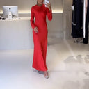 Chic Stand-Up Collar Maxi Dress for Women