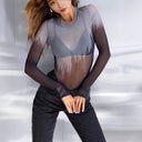 Graphic Print Long Sleeve Bodysuit for Women