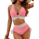 Chic High-Waisted Women's Bikinis with Stylish Accents