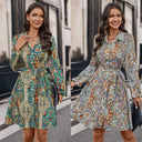 Vibrant Paisley Print Shirt Dress with Belt