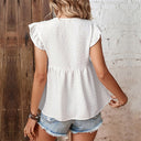 Ruffled Women's Blouse in Textured Fabric
