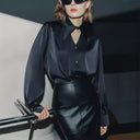 Chic Satin Blouse with Oversized Style