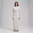 Women's High Neck Ribbed Maxi Dress