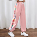 Colorful Floral Women's Pants with Elastic Waist