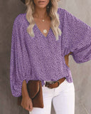 Floral Wide Sleeve Women's Blouse