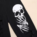 Skull Design Women's Leggings with Unique Cut-Outs