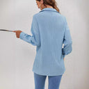 Textured Long Sleeve Women's Blouse