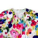 Floral Print Short Dress with Statement Sleeves