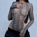 Chic Women's Long Sleeve Lettering Bodysuit