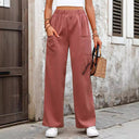 Chic Wide-Leg Fabric Trousers for Women