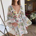 Chic Floral Stripe Women's Dress