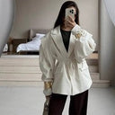 Chic Oversized Blazer with Belt Detail for Women