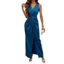 Women's Long Wrap Dress with Flattering Fit