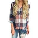 Checked Long Sleeve Women's Blouse for Effortless Style