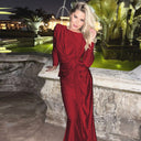 Chic Long Sleeve Maxi Dress with Ruching
