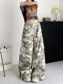 Trendy Camouflage Women's Cargo Pants in Oversized Fit