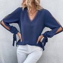 Chic Blouse with Cut-Out Sleeves and Lace Detail for Women