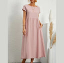 Women's Maxi Dress with Flowing Silhouette and Handy Pockets