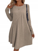 Chic Women's Knit Dress with Asymmetrical Design