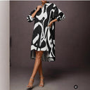 Chic Graphic Print Asymmetrical Dress for Women
