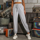 Elastic Waist Women's Pants with Side Pockets