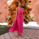 Chic Asymmetrical Women's Maxi Dress with Draped Elegance