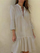 Chic Women's Ruffled Shirt Dress