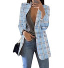 Chic Women's Checked Blazer with Contemporary Design