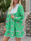 Floral Ruffled Blouse Dress for Women