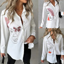 Unique Graphic Print Women's Artistic Blouse