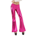 High-Shine Elastic Flared Pants for Women