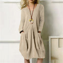 Chic Cotton Dress with Pocket Design