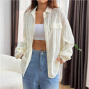 Jacquard Pattern Women's Blouse for Everyday Style