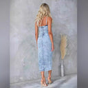 Chic Women's Denim Dress with Cut-Out Accents