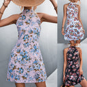 Floral Halter Dress with Chic Design