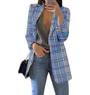 Chic Women's Checked Blazer with Contemporary Design