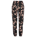 Floral Patterned Women's Pants with Elastic Waist